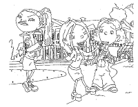 A coloring page of as told by ginger
